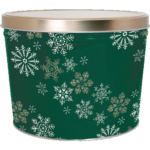 Green Snowflake Small Popcorn Tin